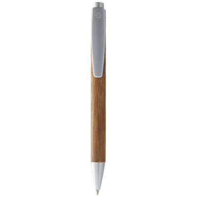 BORNEO BAMBOO BALL PEN (BLACK INK) in Natural & Silver