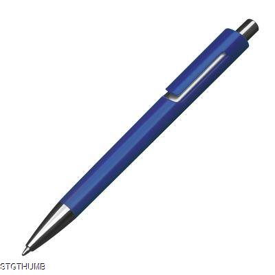 COLOURFUL PLASTIC BALL PEN in Blue