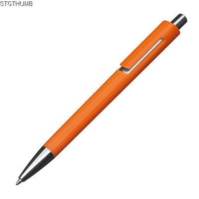 COLOURFUL PLASTIC BALL PEN in Orange