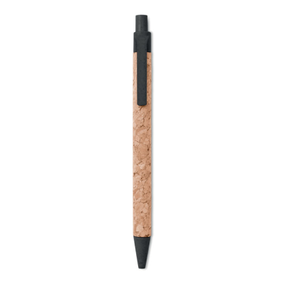 CORK &  WHEAT STRAW & ABS BALL PEN in Black