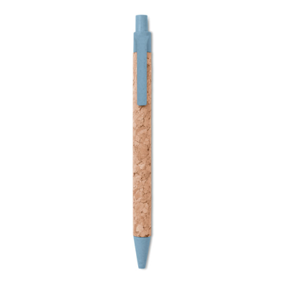 CORK &  WHEAT STRAW & ABS BALL PEN in Blue