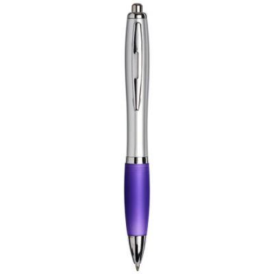 CURVY BALL PEN in Silver & Purple