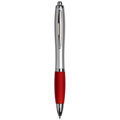 CURVY BALL PEN in Silver & Red