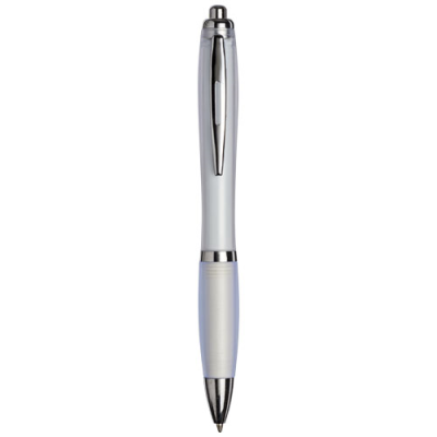 CURVY BALL PEN with Frosted Barrel & Grip in White