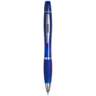 CURVY BALL PEN with Highlighter in Blue