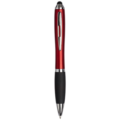 CURVY STYLUS BALL PEN in Red & Solid Black