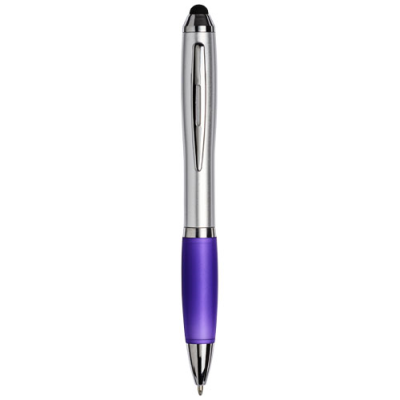 CURVY STYLUS BALL PEN in Silver & Purple