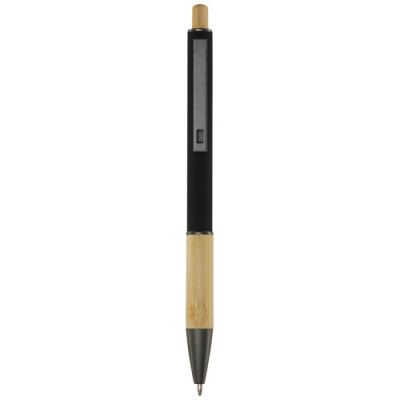 DARIUS RECYCLED ALUMINIUM METAL BALL PEN (BLACK INK) in Solid Black