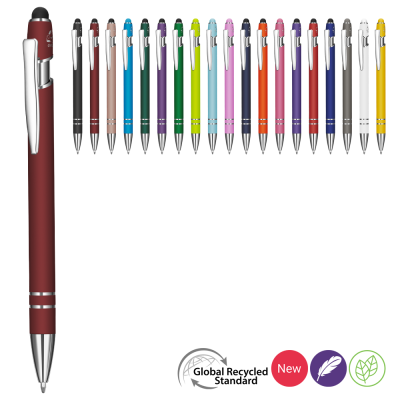 ECO - ASTRA-I RECYCLED SOFTFEEL BALL PEN (PAD PRINT)