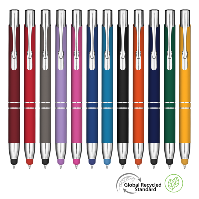 ELECTRA CLASSIC GRS RECYCLED SOFT FEEL METAL BALL PEN with Stylus