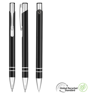 ELECTRA GRS RECYCLED METAL BALL PEN - BLACK