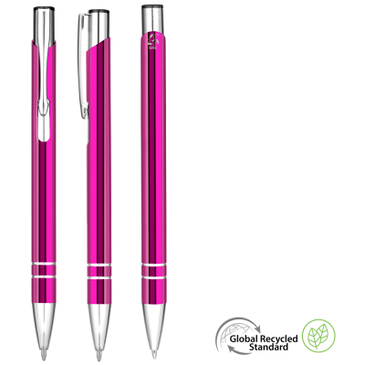 ELECTRA GRS RECYCLED METAL BALL PEN - PINK