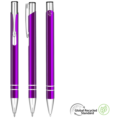 ELECTRA GRS RECYCLED METAL BALL PEN - PURPLE