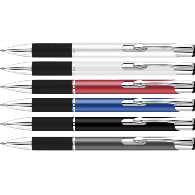 ELECTRA SATIN GRIP BALL PEN (FULL COLOUR PRINT) (WHITE ONLY)