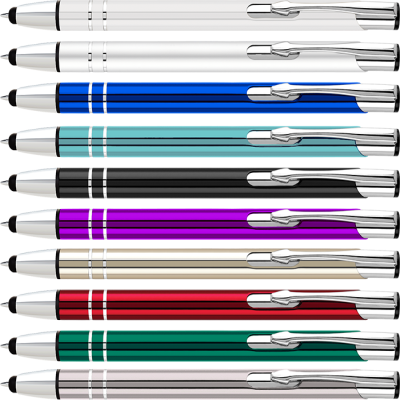 ELECTRA TOUCH BALL PEN (FULL COLOUR PRINT) (WHITE ONLY)