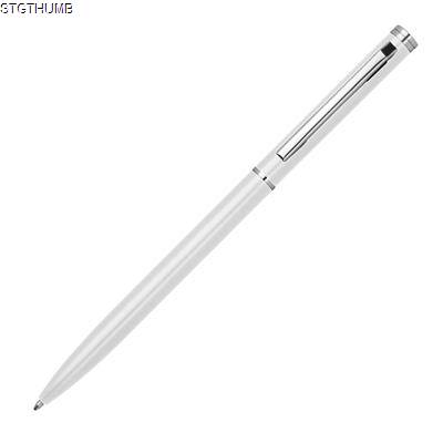 ELEGANT METAL BALL PEN SLIM LINE in White