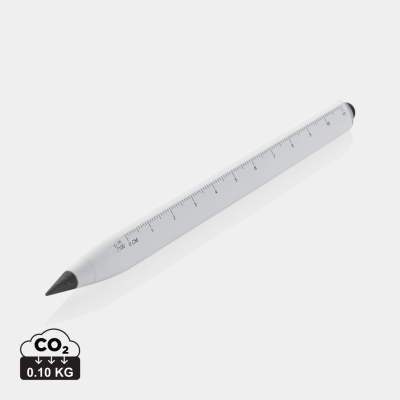 EON RCS RECYCLED ALUMINUM INFINITY MULTITASKING PEN in White