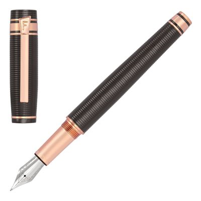 FOUNTAIN PEN BOLD STRIPE GUN & ROSEGOLD