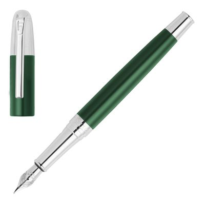 FOUNTAIN PEN CLASSICALS SILVER CHROME GREEN