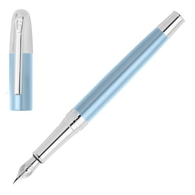 FOUNTAIN PEN CLASSICALS SILVER CHROME LIGHT BLUE