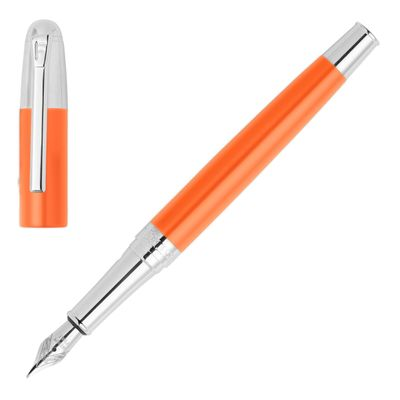 FOUNTAIN PEN CLASSICALS SILVER CHROME ORANGE