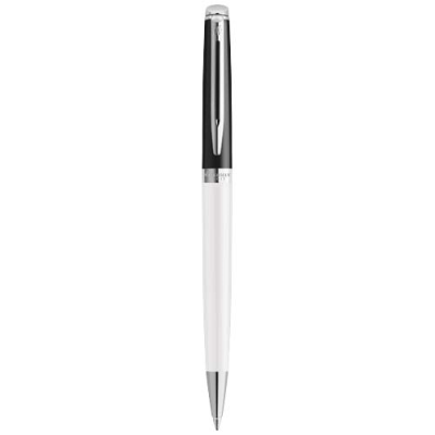 HEMISPHERE COLOUR BLOCKING BALL PEN with Palladium Trim in White&Solid Black