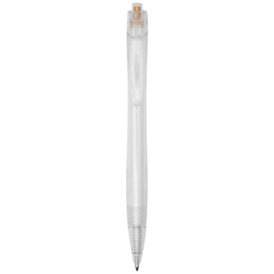 HONUA RECYCLED PET BALL PEN in Orange & Clear Transparent Clear Transparent