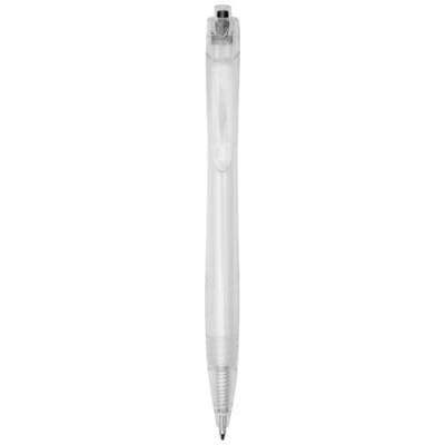 HONUA RECYCLED PET BALL PEN in Solid Black & Transparent Clear Transparent