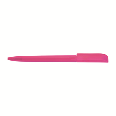 JAG TWIST ACTION FROSTED PLASTIC BALL PEN in Pink