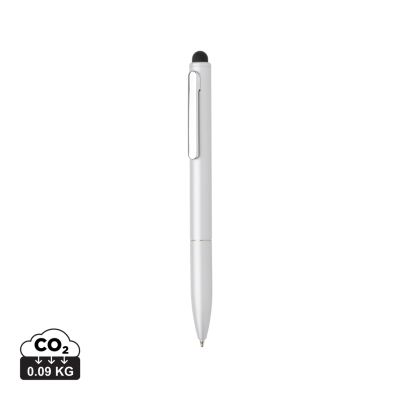 KYMI RCS CERTIFIED RECYCLED ALUMINIUM METAL PEN with Stylus in Silver