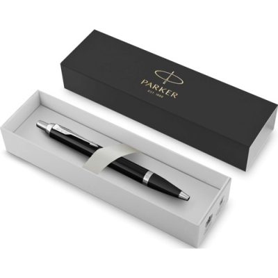 LACQUERED BRASS PARKER IM BALL PEN in Black