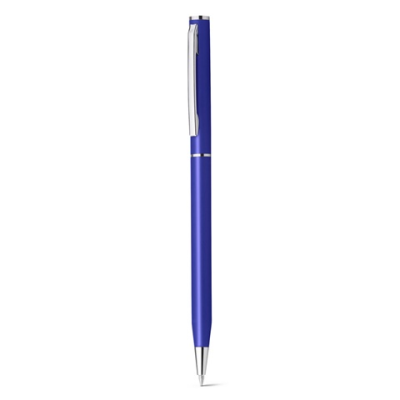 LESLEY METALLIC METAL BALL PEN with Clip in Blue