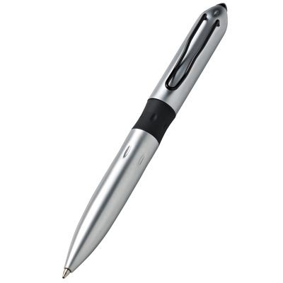 MATT SILVER METAL BALL PEN with Black Centre Ring