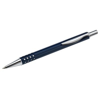 METAL BALL PEN in Blue with Hole Design Grip Section