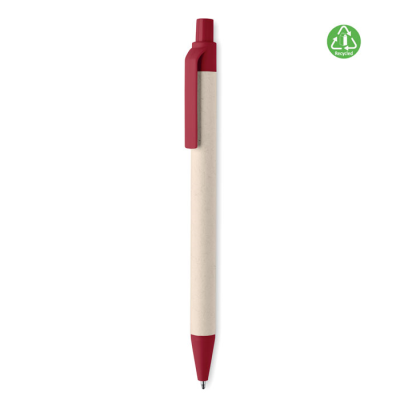 MILK CARTON PAPER BALL PEN in Red