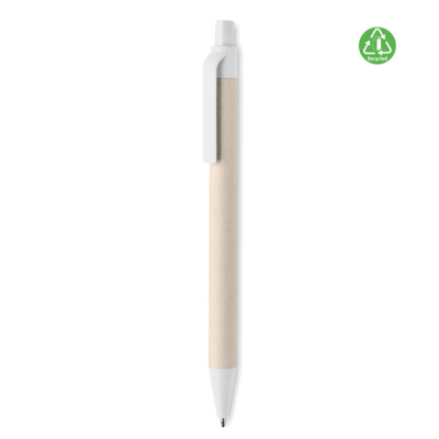 MILK CARTON PAPER BALL PEN in White