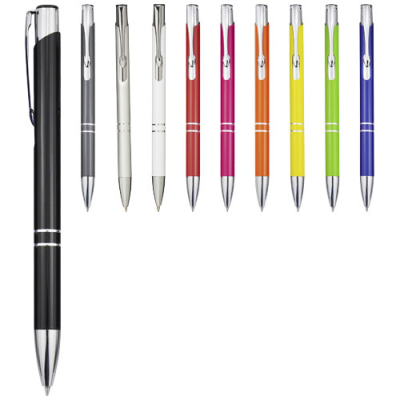 MONETA ALUMINIUM METAL CLICK BALL PEN (BLACK INK) in Silver