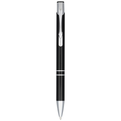 MONETA ANODIZED ALUMINIUM METAL CLICK BALL PEN (BLUE INK) in Solid Black