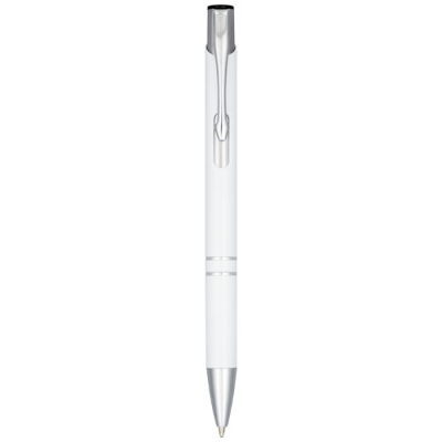 MONETA ANODIZED ALUMINIUM METAL CLICK BALL PEN (BLUE INK) in White