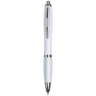 NASH BALL PEN with Colour Barrel & Grip (Black Ink) in White