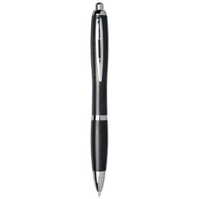 NASH WHEAT STRAW SILVER CHROME TIP BALL PEN in Solid Black