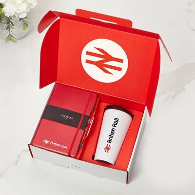 NOTE BOOK, PEN, WHITE TUMBLER RED CORPORATE GIFT BOX