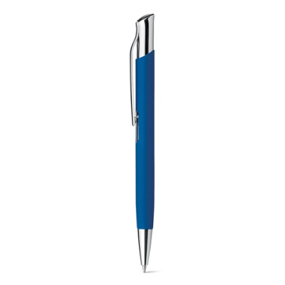 OLAF SOFT ALUMINIUM METAL BALL PEN with Rubber Finish in Blue