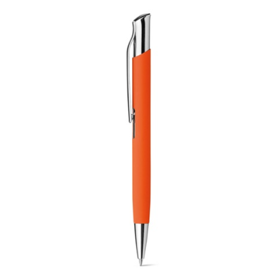 OLAF SOFT ALUMINIUM METAL BALL PEN with Rubber Finish in Orange