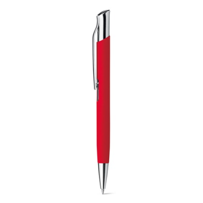 OLAF SOFT ALUMINIUM METAL BALL PEN with Rubber Finish in Red