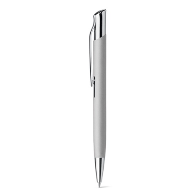 OLAF SOFT ALUMINIUM METAL BALL PEN with Rubber Finish in Satin Silver