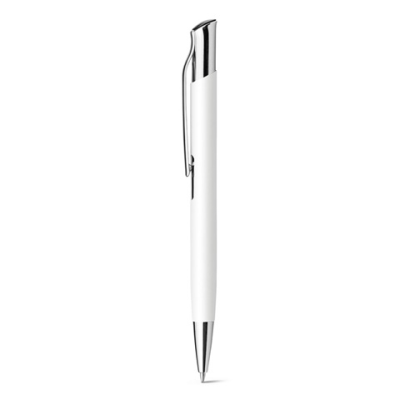 OLAF SOFT ALUMINIUM METAL BALL PEN with Rubber Finish in White