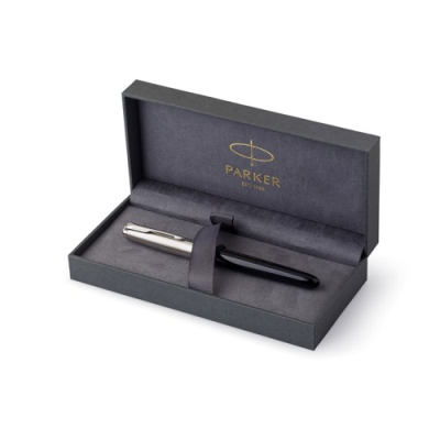 PARKER 51 STEEL FOUNTAIN PEN in Black