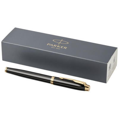 PARKER IM ROLLERBALL PEN in Solid Black & Gold