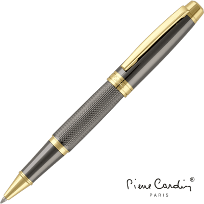 PIERRE CARDIN ACADEMIE ROLLERBALL PEN - GUNMETAL & GOLD (LINE COLOUR PRINT)